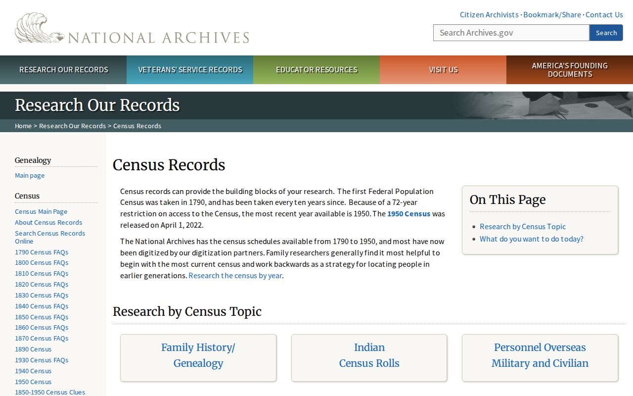 National Archives census research for South Fulton family directory work