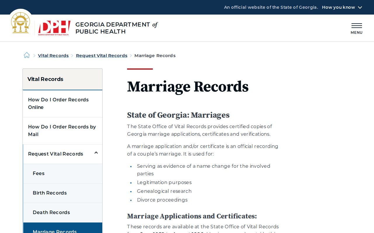 Georgia marriage record coverage for South Fulton previous resident research