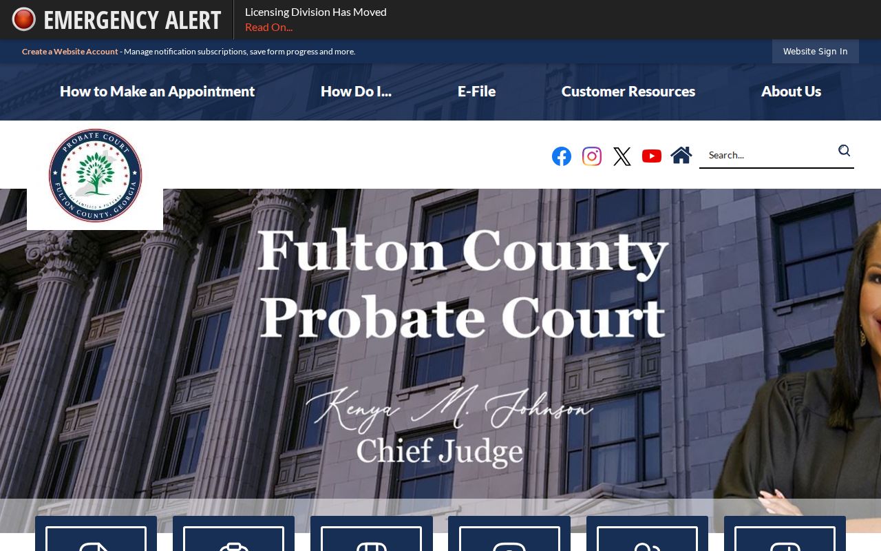 Fulton Probate Court website used for South Fulton estate and heir research