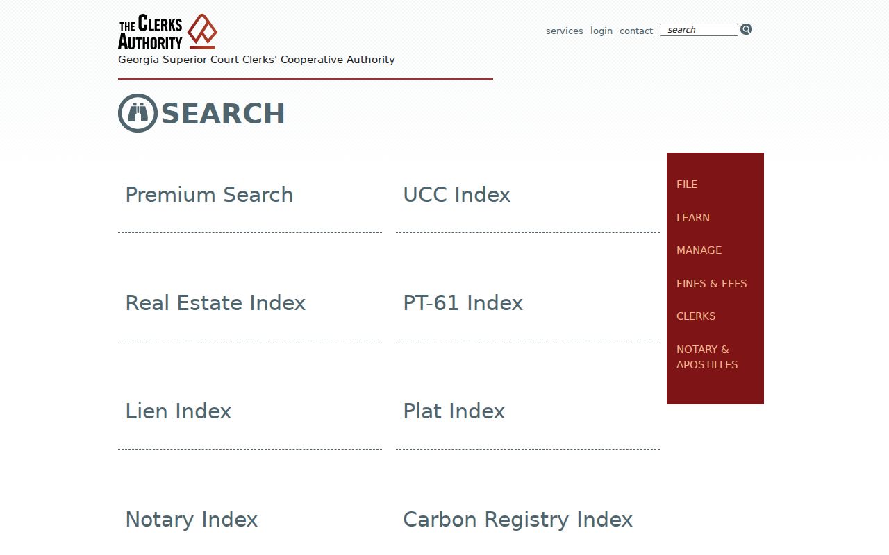 Georgia deed index search used for South Fulton street records